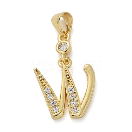 Brass Micro Pave Cubic Zirconia Pendants KK-M319-02G-W-1