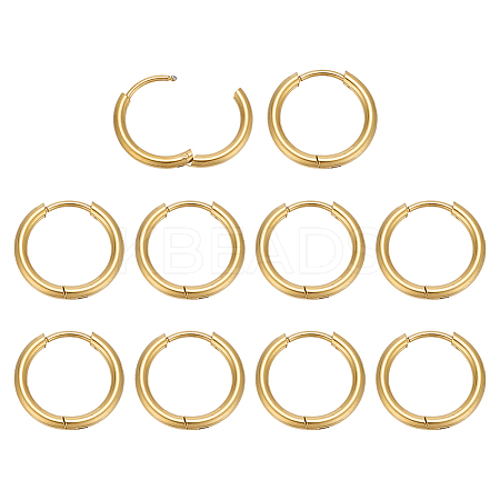 10Pcs Ion Plating(IP) 304 Stainless Steel Hoop Earrings for Women EJEW-ME0001-06-1