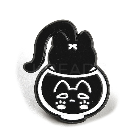 Cartoon Cat Enamel Pin JEWB-P032-D07-1