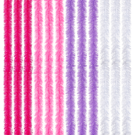 12Pcs 4 Colors Polyester Turkey Feather Strips DIY-MA0007-23-1