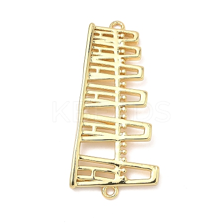 Brass Hollow Trapezoid Connector Charms KK-P345-14G-1