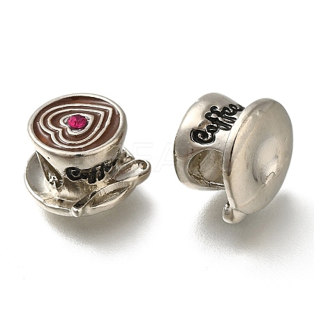 Rack Plating Alloy Enamel European Beads PALLOY-A009-23P-1