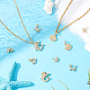 10Pcs 5 Style Brass Charms KK-SC0004-90-4