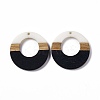 Opaque Resin & Walnut Wood Pendants RESI-M027-03I-1