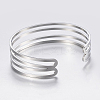 Tarnish Resistant Hollow 304 Stainless Steel Wide Band Cuff Bangles BJEW-H565-01P-3
