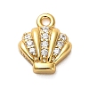 925 Sterling Silver Micro Pave Clear Cubic Zirconia Shell Shaped Charms STER-U009-09G-01-1