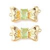Brass Pave Cubic Zirconia Connector Charms KK-L208-01G-04-2