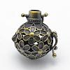 Brass Rack Plating Cage Pendants KK-F722-33AB-RS-1