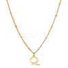 1Pc Brass Chain & 304 Stainless Steel Letter Pendant Necklaces NJEW-LP0001-35Q-G-1