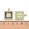 Brass Micro Pave Clear Cubic Zirconia Pendants KK-N254-216G-C-3