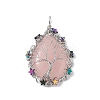 Natural Rose Quartz Big Pendants G-L524-09P-01-2