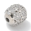 Rack Plating Brass Micro Pave Cubic Zirconia Beads KK-L224-030P-2