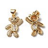 Rack Plating Brass Micro Pave Cubic Zirconia Pendants KK-P235-05G-2