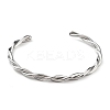 Non-Tarnish 304 Stainless Steel Twisted Rope Cuff Bangles for Women LS-BJEW-P296-01P-2