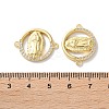Rack Plating Brass Cubic Zirconia Virgin Mary Connector Charm KK-C084-01D-G-3
