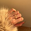 Butterfly 925 Sterling Silver Micro Pave Cubic Zirconia Adjustable Cuff Rings for Women RJEW-F180-01G-3