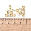 Brass Micro Pave Clear Cubic Zirconia Pendants X-KK-D223-01G-3
