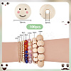 Printed Natural Wood European Beads WOOD-PH0002-79D-2