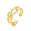 Brass Hollow Open Cuff Ring for Women RJEW-A015-06G-3