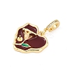 Brass Enamel Micro Pave Cubic Zirconia Pendants KK-U043-11G-01-2