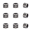 10Pcs Column with Paw Print 304 Stainless Steel European Beads STAS-UN0060-10-1