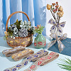 8 Yards 4 Colors Organza Embroidery Feather Ribbons OCOR-HY0001-10-4