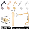 30Pcs 5 Colors 304 Stainless Steel Stud Earring Findings with Loop FIND-UN0001-11-6