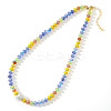 Elegant Imitation Pearl & Rondelle Natural Mixed Stone Beaded Necklaces FG9664-5-3