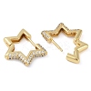 Rack Plating Star Brass Micro Pave Cubic Zirconia Hoop Earrings EJEW-Z059-15G-2