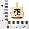 Brass Cubic Zirconia & Paua Shell Pendants KK-G553-01C-G-3