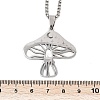 201 Stainless Steel Hollow Moon Star Mushroom Pendant Necklaces for Women LS-NJEW-K283-34P-5