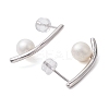 Natural Pearl Ear Studs EJEW-P286-15P-2