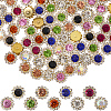 90Pcs 9 Colors Flower Sew on Rhinestones RB-GF0001-08-1