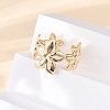 Brass Adjustable Open Cuff Rings for Women RJEW-R021-01G-3