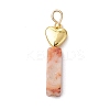 Natural Crazy Lace Agate/Map Stone/Flower Amazonite/Wood Lace Stone Rectangle Pendants PALLOY-JF02973-3