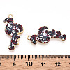 Printed Light Gold Tone Alloy Pendants ENAM-N056-210A-3