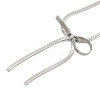 Bowknot 304 Stainless Steel Snake Chain Pendant Necklaces for Women NJEW-G151-01P-1
