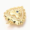 Brass Micro Pave Clear & Blue Grade AAA Cubic Zirconia Pendants ZIRC-O036-12G-3