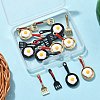 16Pcs 4 Styles Spray Painted Alloy Enamel Pendants ENAM-FP0002-87-4