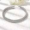 Braided 304 Stainless Steel Cuff Bangles for Women BJEW-A067-08P-1