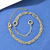 Brass Wavy Oval Link Chain Y Lariat Necklaces NJEW-H087-01G-2