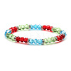 Fashionable Faceted Rondelle Glass Beads Stretch Bracelets for Women Girls Gift TQ6391-2-1