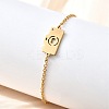 201 Stainless Steel Camera with Heart Link Bracelets BJEW-B128-04G-3