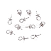 Anti-Tarnish Rhodium Plated 925 Sterling Silver Cup Pearl Bail Pin Pendants STER-N016-41P-1