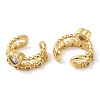 Rack Plating Brass Micro Pave Cubic Zirconia Heart Cuff Earrings EJEW-E290-06G-2
