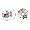 Silver Plated Brass Middle East Rhinestone Spacer Beads RB-PH0001-08S-NF-3