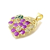 Brass Micro Pave Clear Cubic Zirconia Enamel Pendants KK-M297-29G-2