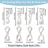 8Pcs 4 Style 925 Sterling Silver Pendant Bails STER-BBC0005-48S-2