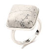 Natural Howlite Adjustable Rings RJEW-H240-01S-18-2