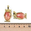 Cherry Quartz Glass Pendant KK-F887-02G-13-3